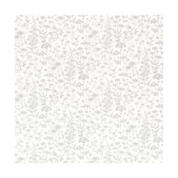 Lisette White Steel Floral Leaf Tapeet